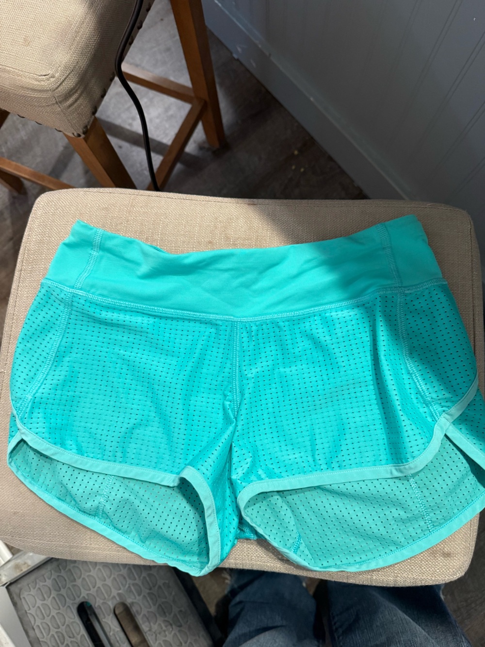lululemon athletica Teal Perforated Athletic Shorts